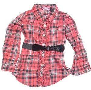 Girls Plaid Button Down Shirt